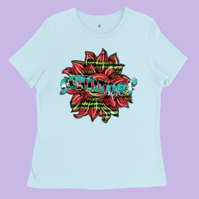 Summer Ladies Tee Designed By Sublimationcraftshop