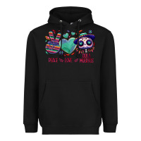 Black Peace love dia de los muertos Heavyweight Hoodie - NancyCooperArtShop