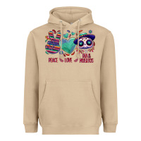 Mushroom Peace love dia de los muertos Heavyweight Hoodie - NancyCooperArtShop
