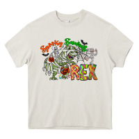 Cream spooky sourus Heavy Core Tee - CowhideDigitalArt