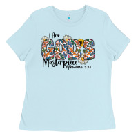 Baby Blue I Am Gods Master Piece Ephesians Ladies Tee - CowhideDigitalArt