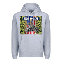 Heather Grey born to ride Premium Hoodie - TumblerDesignByShophia