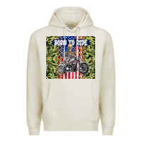 Oatmeal Heather born to ride Premium Hoodie - TumblerDesignByShophia