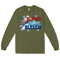 Army Green winter sleigh girl sleigh Long Sleeve Tee - NancyCooperArtShop