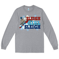 Heather Grey winter sleigh girl sleigh Long Sleeve Tee - NancyCooperArtShop