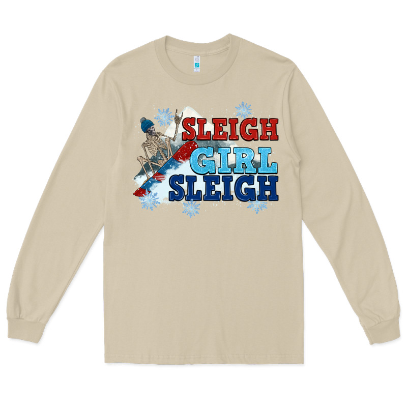 Winter Sleigh Girl Sleigh Long Sleeve Tee by NancyCooperArtShop | Teevron