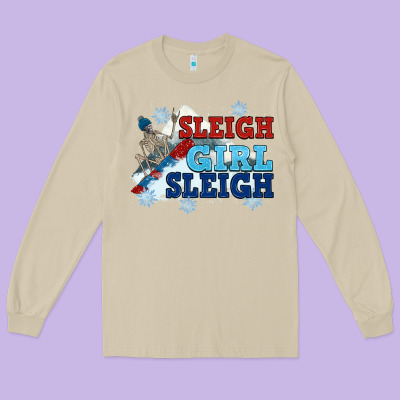 Winter Sleigh Girl Sleigh Long Sleeve Tee Designed By Nancycooperartshop