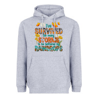 Heather Grey I've Survived Too Many Storms Heavyweight Hoodie - texasbilliewilder