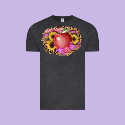 Apple Sunflower Back To School Background Vintage Tee Designed By Adodesignshop