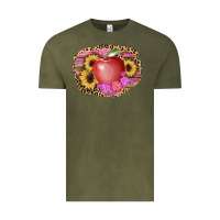 Vintage Olive apple sunflower back to school background Vintage Tee - AdoDesignShop