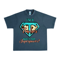 Midnight Navy i'm a teacher what's your superpower cowhide Urban Heavy Tee - Jasminsmagicworld