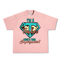 Salmon i'm a teacher what's your superpower cowhide Urban Heavy Tee - Jasminsmagicworld