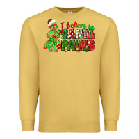 Antique Gold i believe in santa paws Premium Sweatshirt - texasbilliewilder