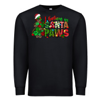 Black i believe in santa paws Premium Sweatshirt - texasbilliewilder
