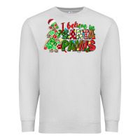 Dove Grey i believe in santa paws Premium Sweatshirt - texasbilliewilder