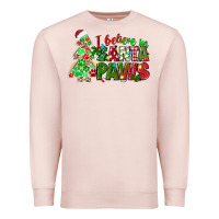 Pale Pink i believe in santa paws Premium Sweatshirt - texasbilliewilder