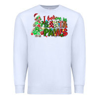 White i believe in santa paws Premium Sweatshirt - texasbilliewilder