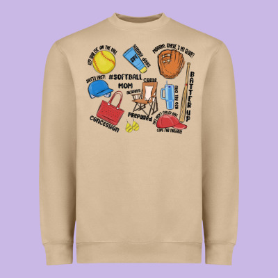 Softball Mom Heavyweight Sweatshirt Designed By Maliassmallbusiness