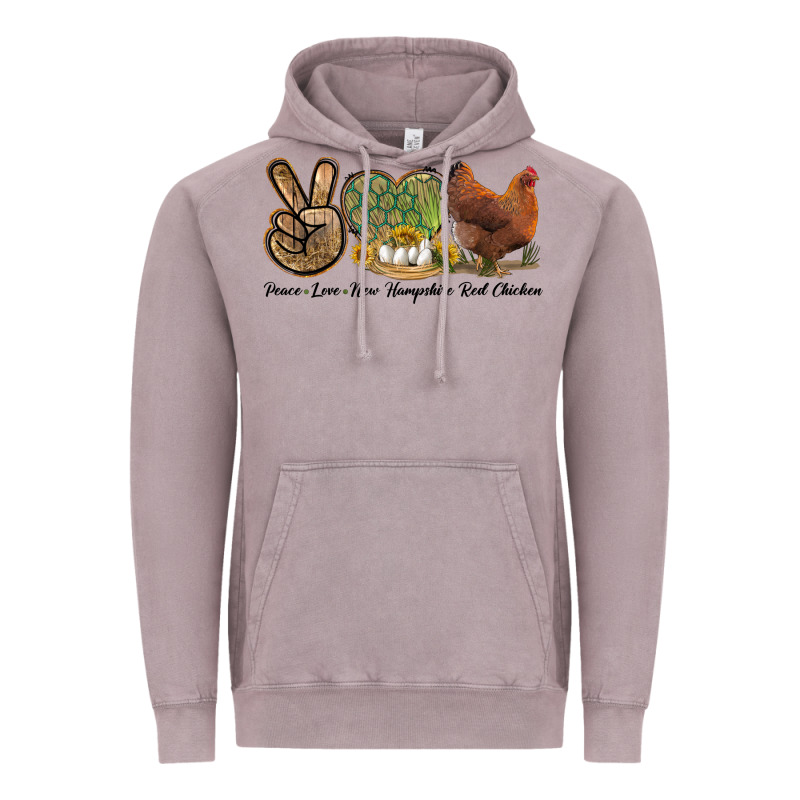 Peace Love New Hampshire Red Chicken Vintage Hoodie by LillyAllenDesigns | Teevron