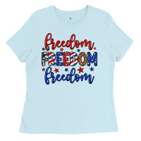 Baby Blue Freedom freedom freedom Ladies Tee - Neo Western