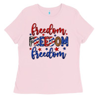 Bubblegum Pink Freedom freedom freedom Ladies Tee - Neo Western