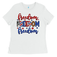 White Freedom freedom freedom Ladies Tee - Neo Western