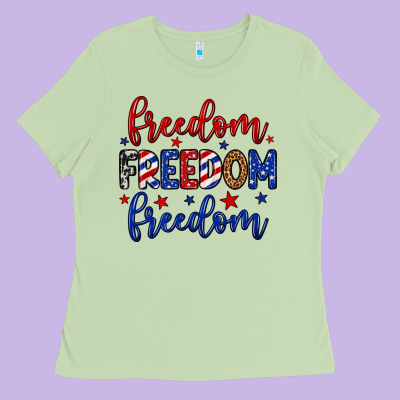 Freedom Freedom Freedom Ladies Tee Designed By Neo Western