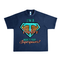 Navy i'm a teacher what's your superpower leopard Urban Heavy Tee - Jasminsmagicworld