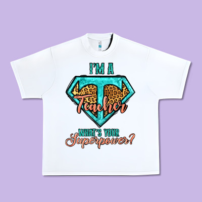I'm A Teacher What's Your Superpower Leopard Urban Heavy Tee Designed By Jasminsmagicworld