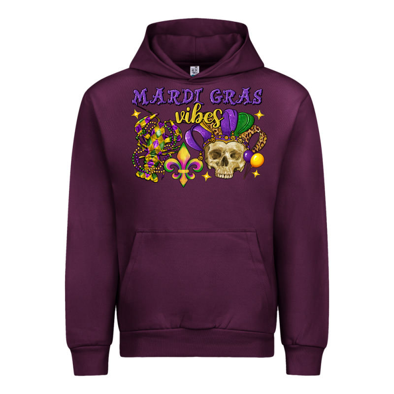 Mardi Gras Vibes Skull Urban Hoodie by FaDigitalArtStudio | Teevron