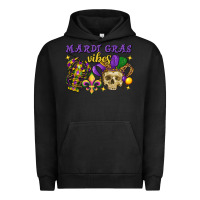 Pigment Black Mardi Gras vibes skull Urban Hoodie - FaDigitalArtStudio