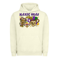 Pigment Pistachio Mardi Gras vibes skull Urban Hoodie - FaDigitalArtStudio