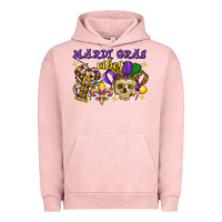 Pigment Salmon Mardi Gras vibes skull Urban Hoodie - FaDigitalArtStudio