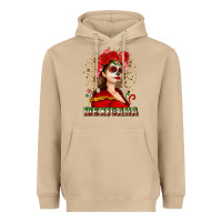 Mushroom Sugar skull girl with Mexicana Heavyweight Hoodie - NancyCooperArtShop