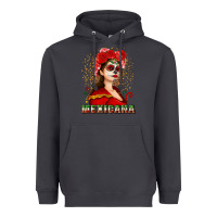 Smoke Sugar skull girl with Mexicana Heavyweight Hoodie - NancyCooperArtShop