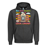 Charcoal Heather hot girls support their local library Zipper Hoodie - Artiststas