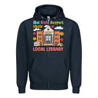 Navy hot girls support their local library Zipper Hoodie - Artiststas