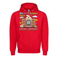 Red hot girls support their local library Zipper Hoodie - Artiststas