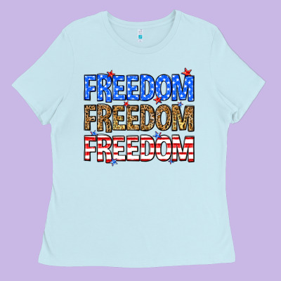 Freedom Freedom Freedom Ladies Tee Designed By Neo Western