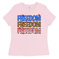 Bubblegum Pink Freedom freedom freedom Ladies Tee - Neo Western