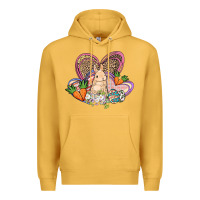 Mustard Easter heart Easter Day Premium Hoodie - HowdyJamesFarm