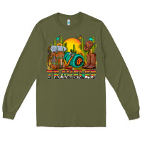 Army Green western traveler cowboy Long Sleeve Tee - NancyCooperArtShop