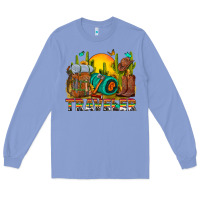 Colony Blue western traveler cowboy Long Sleeve Tee - NancyCooperArtShop