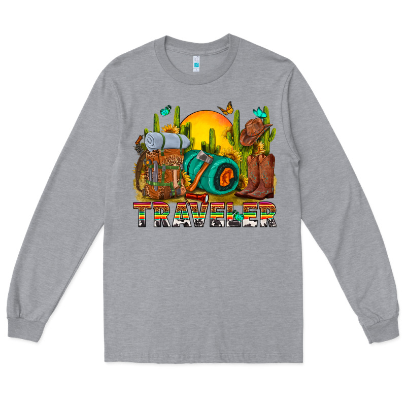 Western Traveler Cowboy Long Sleeve Tee by NancyCooperArtShop | Teevron