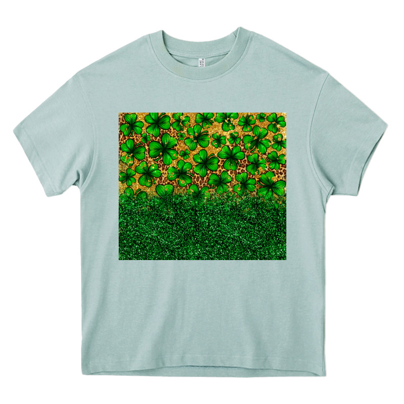 St. Patrick's Day Shamrock Leopard  Tumbler Heavy Core Tee by Neo Western | Teevron