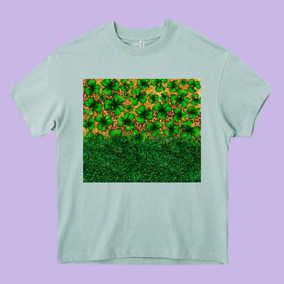 St. Patrick's Day Shamrock Leopard  Tumbler Heavy Core Tee Designed By Neo Western