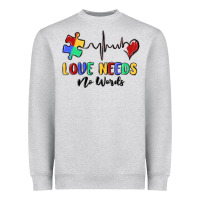 Heather Grey love needs no words Heavyweight Sweatshirt - MaliasSmallBusiness