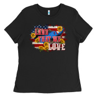 Black Land that we love 4th of july Ladies Tee - CowGirlArtShop