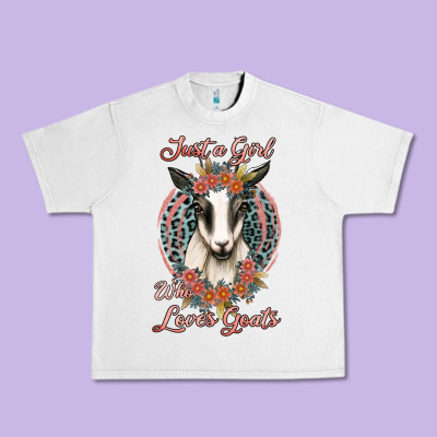 Just A Girl Who Loves Goats Urban Heavy Tee Designed By Jasminsmagicworld