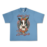 Pebble Blue just a girl who loves goats Urban Heavy Tee - Jasminsmagicworld